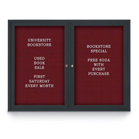 United Visual Products Indoor Enclosed Combo Board, 42"x32", Bronze Frame/White Porc & Cinnabar UVCB4232BZ-WHTPORC-CINNABA